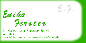 eniko ferster business card